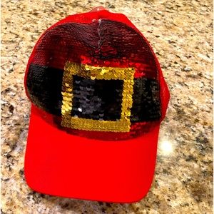Sequin Santa Cap - adjustable